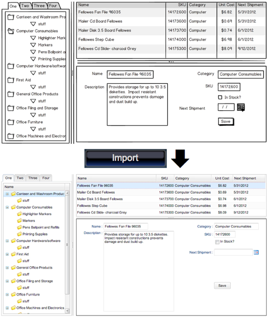 Balsamiq mockup imported by Reify
